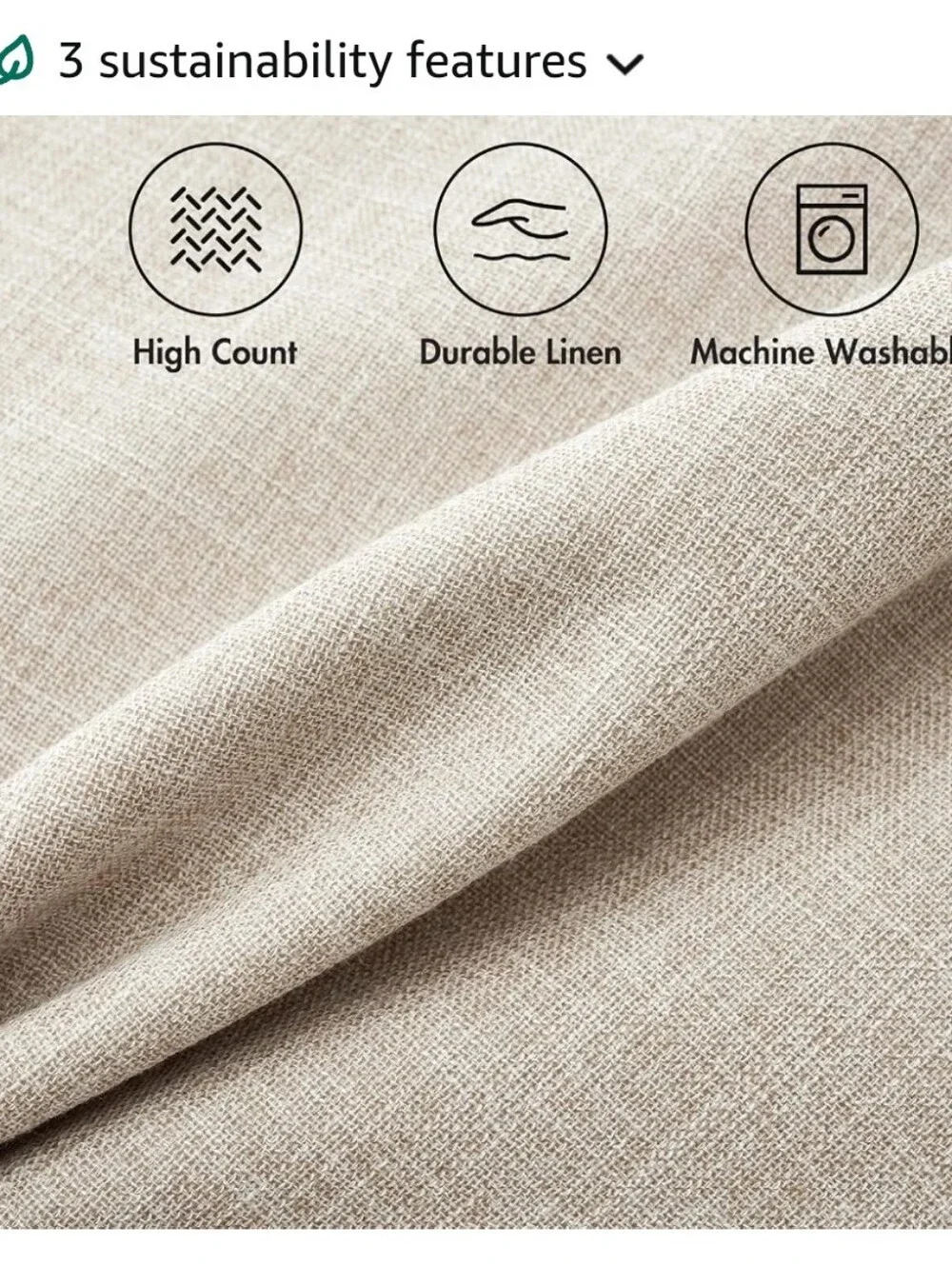 Neutral Linen Texture Decorative Pillow Cover, 12x20